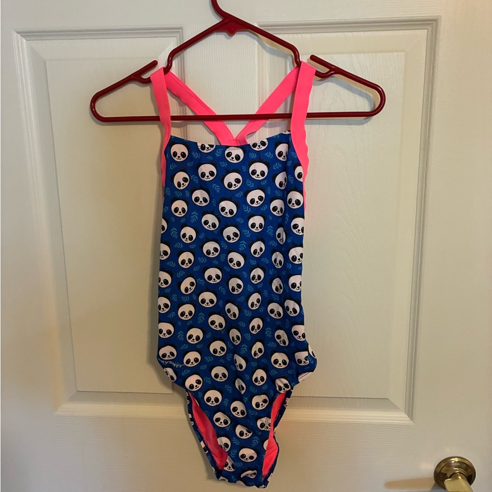 Women’s Swim Blue and Pink Panda Swimsuit
